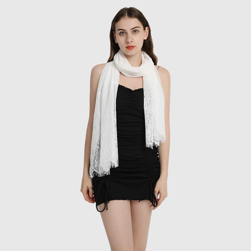 スカーフ ストール レディース 薄手 ポリエステル パープル 紫荊花 シフォン UVカット 日焼け防止 冷房対策 ブラック ホワイト ネイビー グレー レッド ...