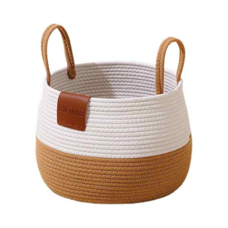 ランドリーバスケット レディース メンズ 兼用 家庭用 寝室 コットンロープ 収納ボックス ランドリーボ..