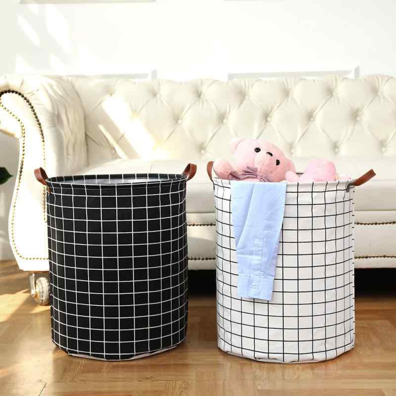 ランドリーバスケット 折りたたみ式 コットン リネン ランドリーボックス 防水 家庭用 バスルーム 洗濯..