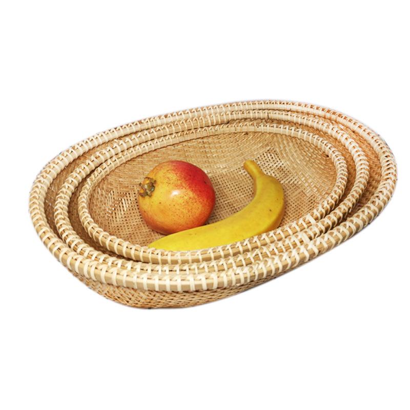 竹製収納バスケット 茶道/茶菓子入れ フルーツバスケット 竹製ざる 竹かご