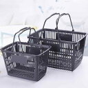 バスケット レディース メンズ ショッピング 持ち手付き プラスチック 収納 デスクトップ 整理 雑貨 買い物 グレー ホワイト