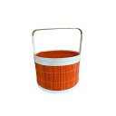 竹編み籠 レディース 中秋節 月餅 蟹 包装 ハンドバッグ 収納 オレンジ 円形 竹籠 バスケット