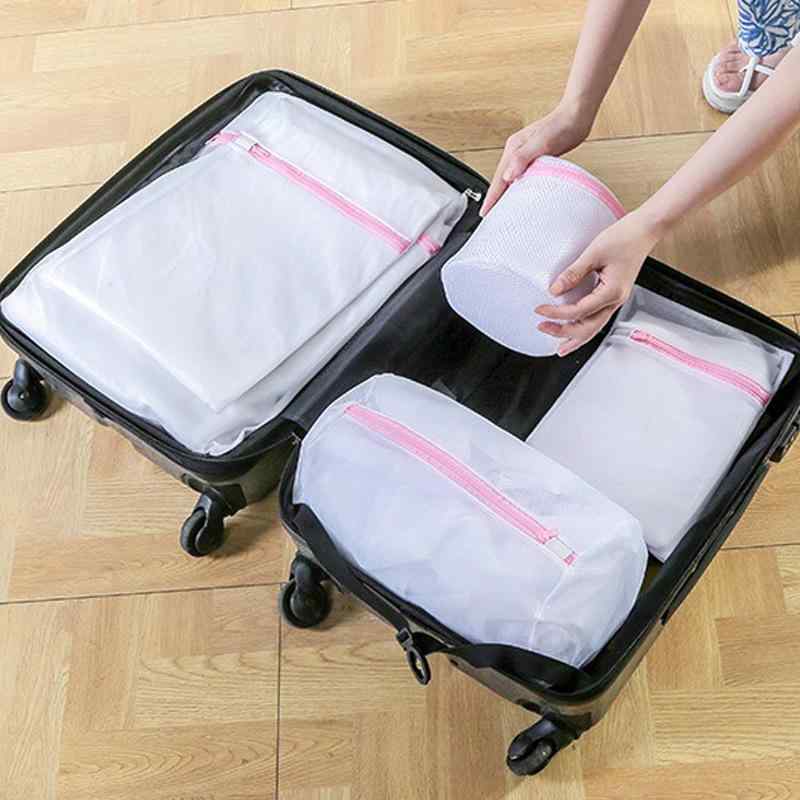 洗濯ネット ブラジャー用 下着 靴下 ホームランドリー 粗目 細目 メッシュ ピンク系 グレー系(x2)