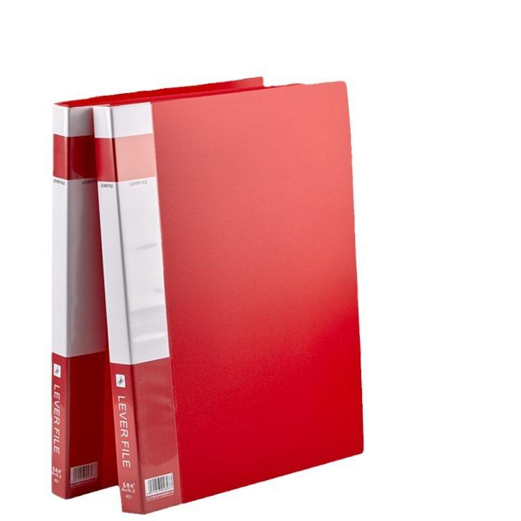 ファイル A4 赤 中国風 朗読 クリップ バインダー 学生 資料 フォルダ 文具用品 プラスチック 厚手(x2)