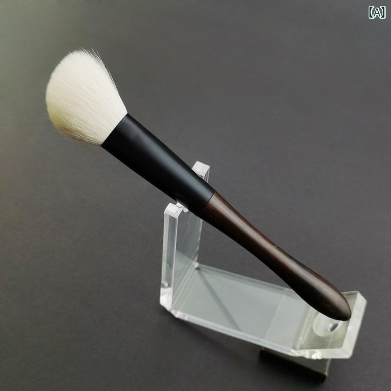 T 904 細 光 峰 ウール 斜 角 修 容 ブラシ 動物 毛 烏 檀 木 柔らかい 多機能 顔 頬 紅 化粧 ブラシ(x3)