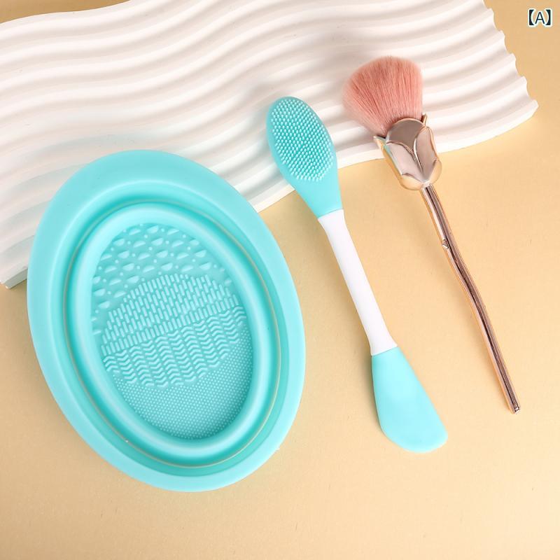 双 頭 両用 フェイシャルマスク ブラシ シリコン 洗顔 ブラシ 泥 マスク マスク ブラシ フェイシャル ..