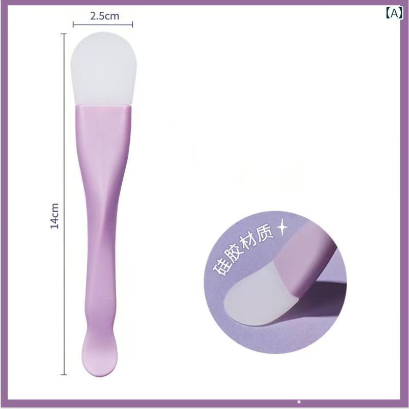 GECOMO ダブル ヘッド シリコンマスク ブラシ マッサージ ヘッド 顔 洗浄 ブラシ DIY 泥 膜 スクレーパ..