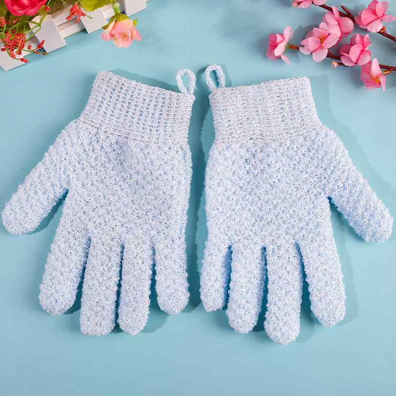 ボディミトン レディース メンズ 大人用 垢すり 五本指タイプ ナイロン 角質除去 あかすり 垢擦り バスミトン ブルー ピンク グリーン パープル