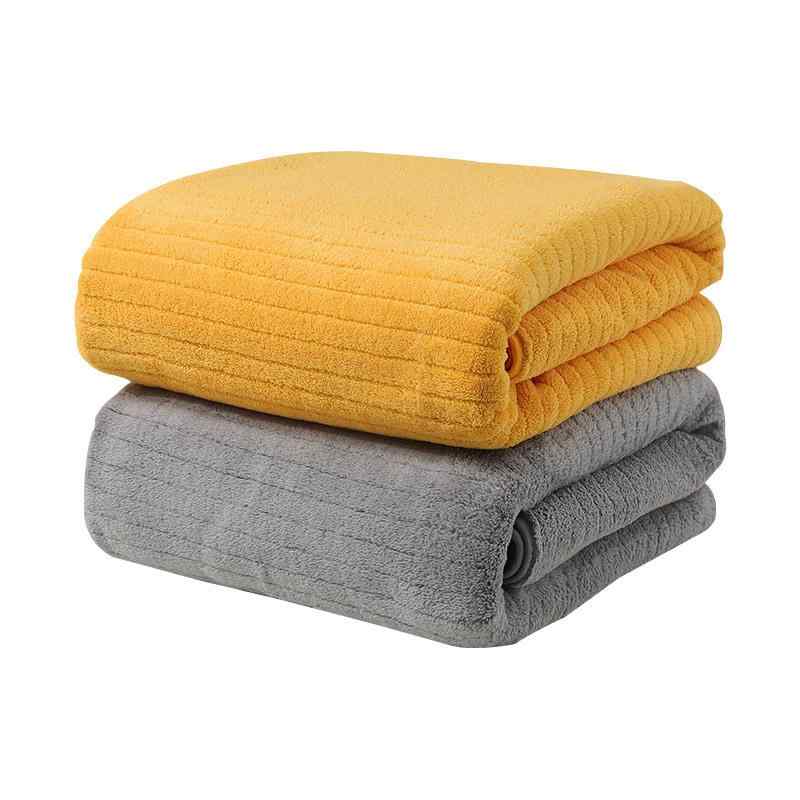 タオル 珊瑚绒 大人用 バスタオル 吸水 速乾 ドライタオル ヘアタオル ストライプ柄 ビーチタオル 大判 90 180cm