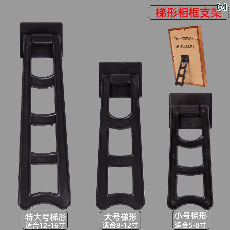 フォトフレーム 燕尾台座 写真立て トレイ ディスプレイスタンド 額縁 正方形 PVC 大中小 ブラック ホ..