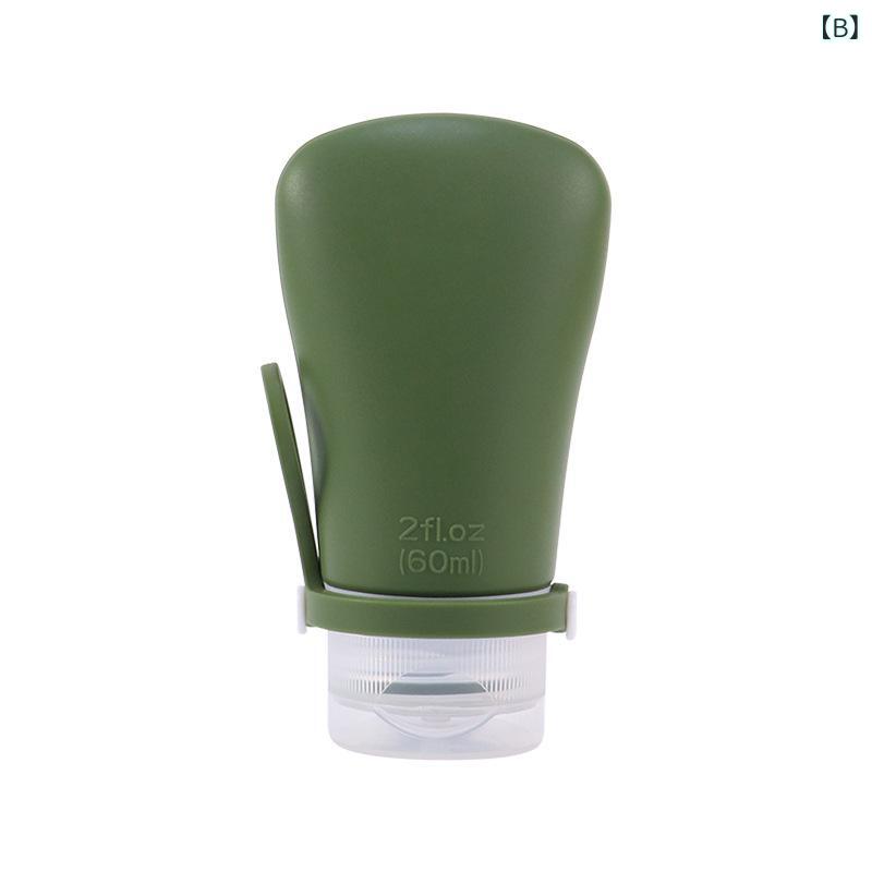 リモコンタウンエコ 楽天市場店の分装ボトル 吊り下げ穴付き シリコン製 漏れ防止 携帯用 詰め替え容器 乳液 シャンプー サンプルボトル 旅行 出張 60ml 90ml 海ブルー グリーン ピンク グレー(x5)｜アングル3