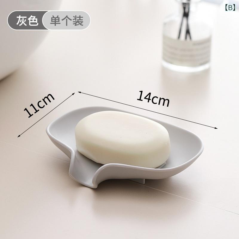 リモコンタウンエコ 楽天市場店の石鹸ケース レディース メンズ 兼用 水切り 石鹸置き プラスチック 穴あけ不要 かわいい おしゃれ ホワイト グレー ブルー｜アングル3