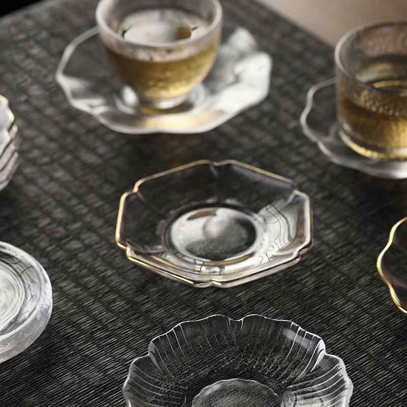 グラス コースター ガラス 小皿 茶