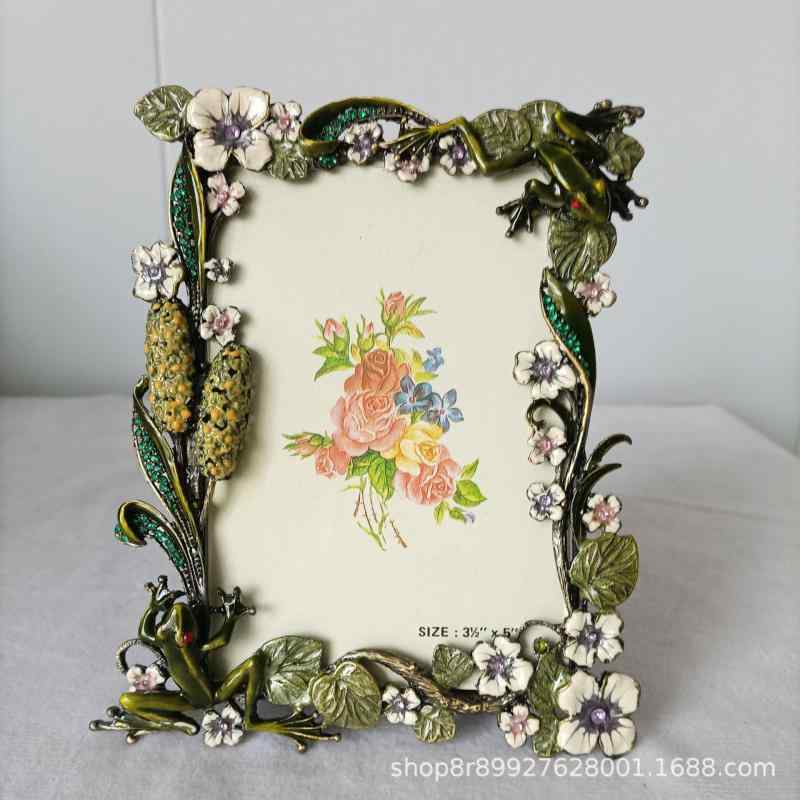 フォトフレーム 金属製 楕円形 写真立て 額縁 卓上 電気メッキ加工 手作り リビング ベッドルーム 書斎 ギフト