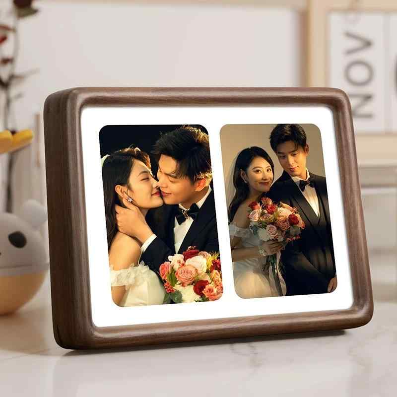フォトフレーム A4 木製 卓上 壁掛け ギフト 写真立て 胡桃木 無垢材 おしゃれ 記念品 贈り物 リビング ベッドルーム