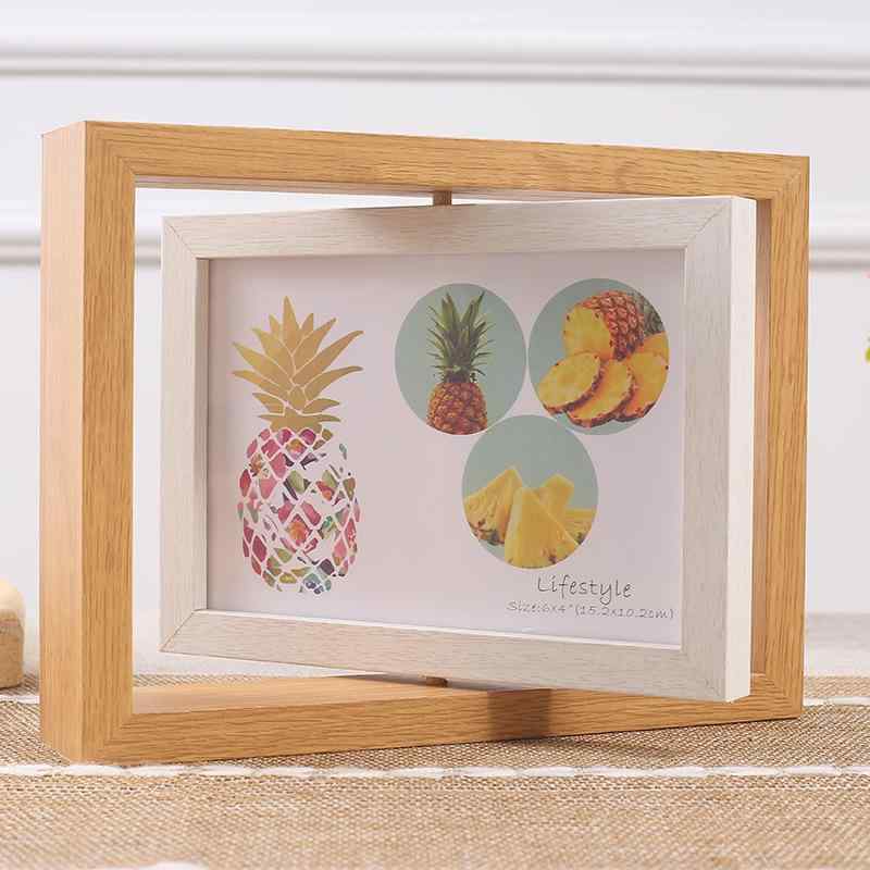 相框 写真立て 卓上 回転式 北欧風 2面 写真フレーム 複数枚 密度板 おしゃれ かわいい インテリア 雑貨 オフィス デスク飾り 横縦置き ギフト プレゼン...