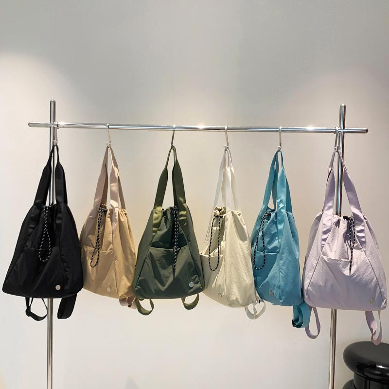 リュック レディース ヨガ スポーツ 大容量 手提げ バッグ 鞄 男性用 撥水 ナイロン マカロン色 ベージュ ブラック ブルー グリーン パープル カーキ 街頭 普段使い(4)