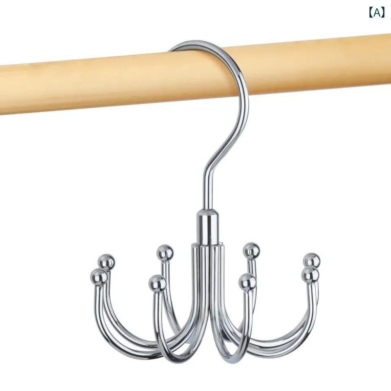 多機能 スカーフ 吊り下げ 鉄と 木製の 回転 8本 爪 フック 滑り止め 跡の ない ホテル スリングベルト..
