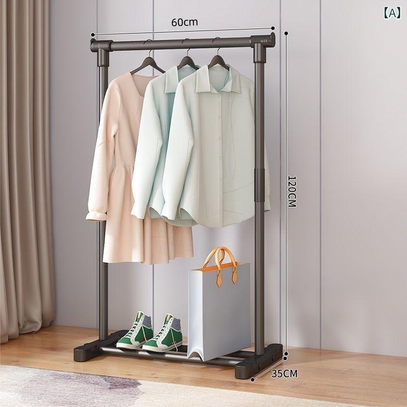 プラスチック製の 鉄製 物干し ラック 家庭用 寮用 シングル ポール 屋内 収納 屋外 バルコニー 移動 ..