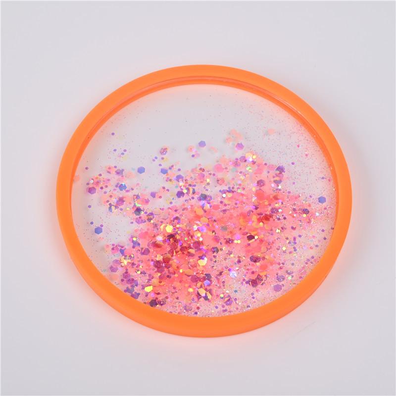 アクリル製 コースター グリッター ラメ 断熱マット 円形 冷蔵庫マグネット かわいい おしゃれ 10cm