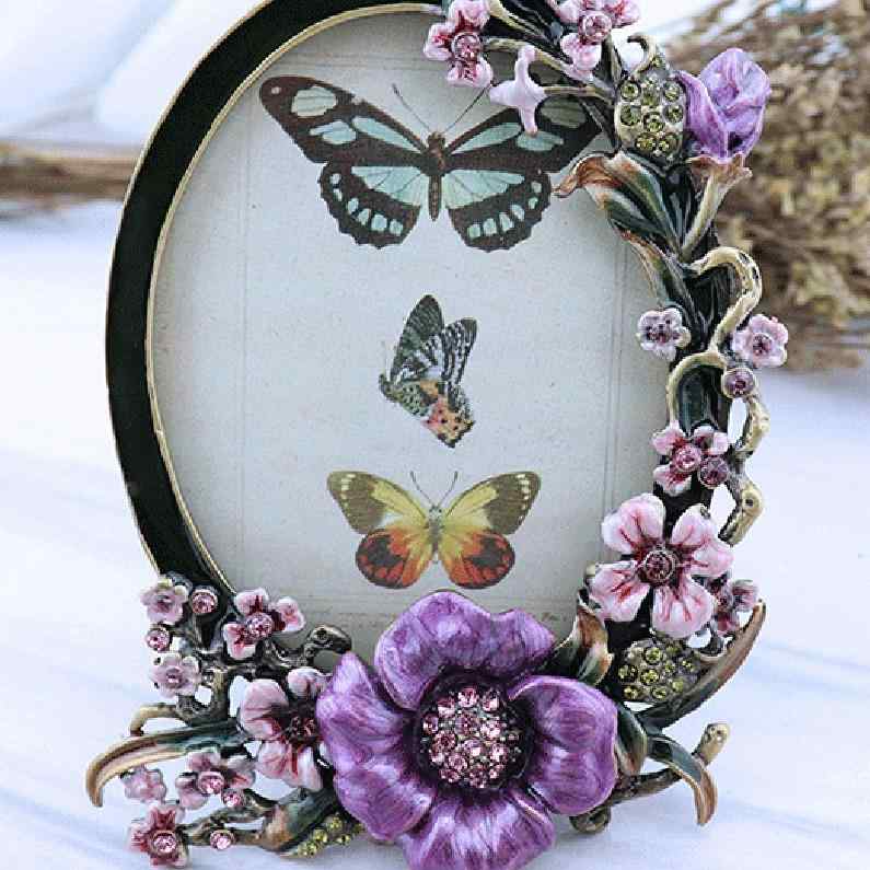 フォトフレーム 子供用 誕生日 ギフト 写真立て 合金 ピンク系 ヨーロピアン アンティーク調