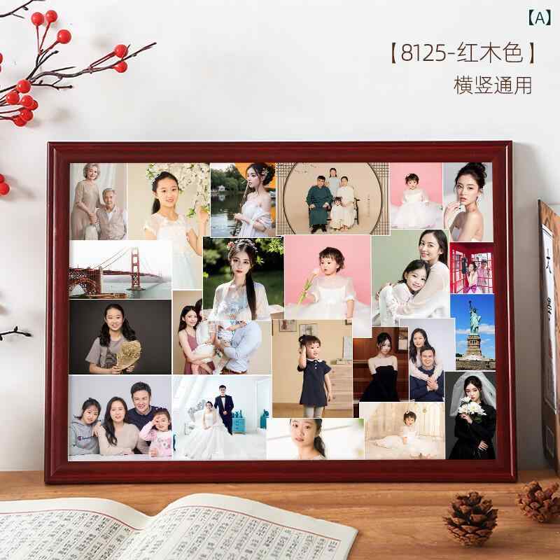 相框 木製 レトロ アンティーク調 壁掛け 複数枚 ファミリー リビング 家族写真 おしゃれ ギフト(x2)