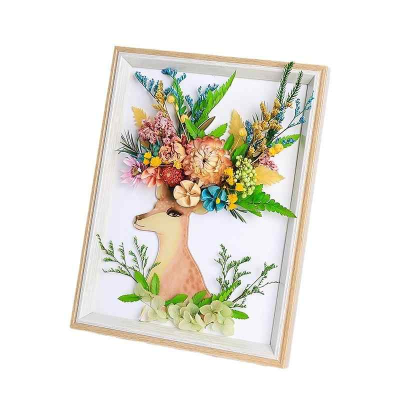 相框 干花 プリザーブドフラワー 材料 デコレーション 置き物 花束 長方形 木製 田園風