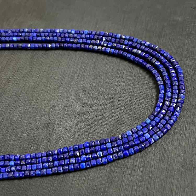 青金石 ブレスレット ネックレス用 石 方糖型カット パーツ 7A 5A 3A 微白金 少白金 26mm 33mm 25mm 3m..