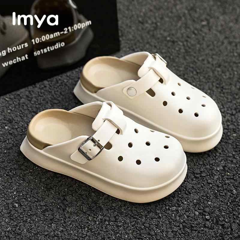 サンダル レディース 厚底 EVA サボサンダル 2way スリッパ ビーチサンダル 外履き 滑り止め 通気性 白 ブラウン系 黒 日常 デイリー 春夏(x2)