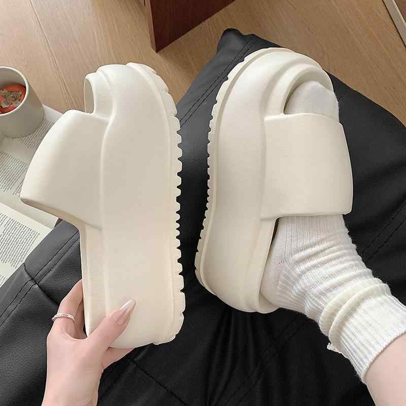 サンダル レディース 厚底 EVA 8cm 滑り止め 快適 ルームシューズ 普段使い ブラック アイボリー ピンク系 ブラウン 春夏