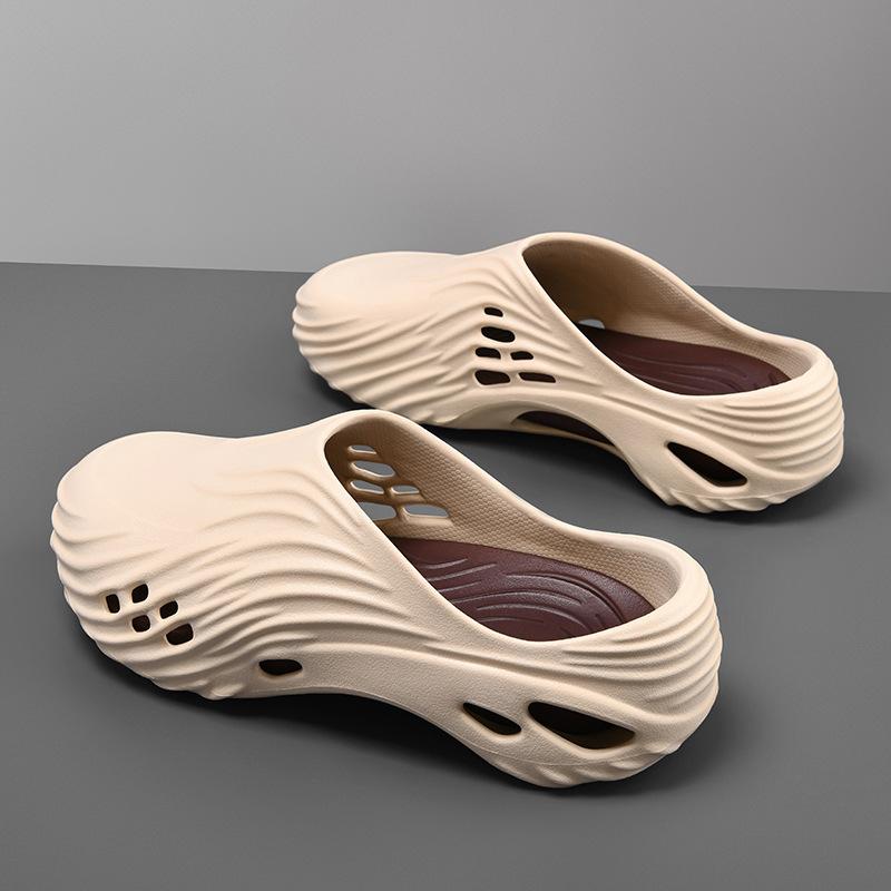 サンダル 男性用 EVA 軽量 厚底 滑り止め 速乾 普段使い 部屋履き 外出 カーキ 黒 白