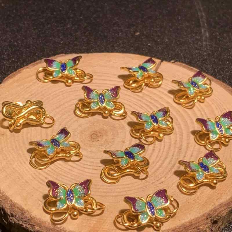 ブレスレット ネックレス DIY 手作り用 S925 シルバー925 電気メッキ加工 バタフライ 蝶 モチーフ S字..