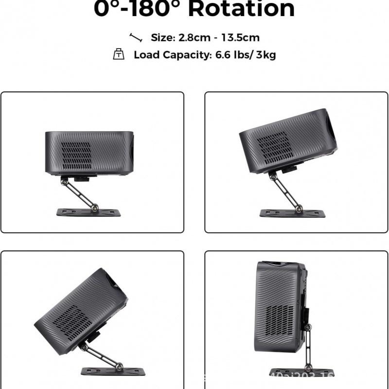 プロジェクター スタンド 金属製 雲台 180度回転 デスクトップ 壁掛け 吊り下げ 三脚(x2)