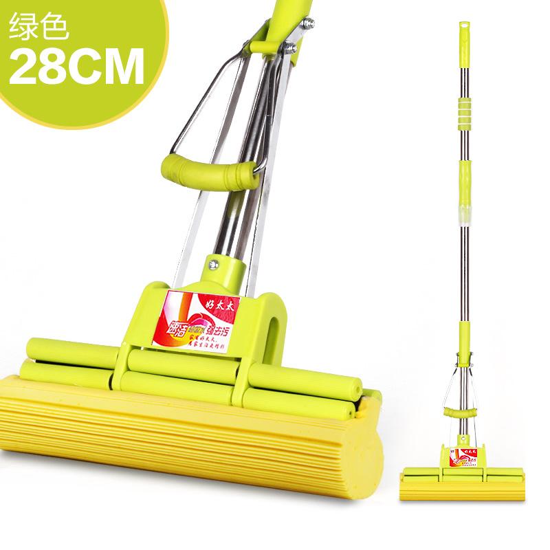 モップ 38cm 家庭用 不锈钢 懒人 吸水 絞り式 粘着式モップ グレー 深紅色 緑(x26)