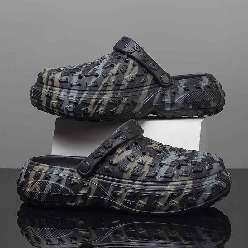 サンダル メンズ 柔らかい 厚底 滑り止め ビーチサンダル スリッパ ラウンドトゥ EVA クッション性 通気性 カジュアル 普段使い ブラック カーキ ホワイト ネイビー 春夏 秋冬