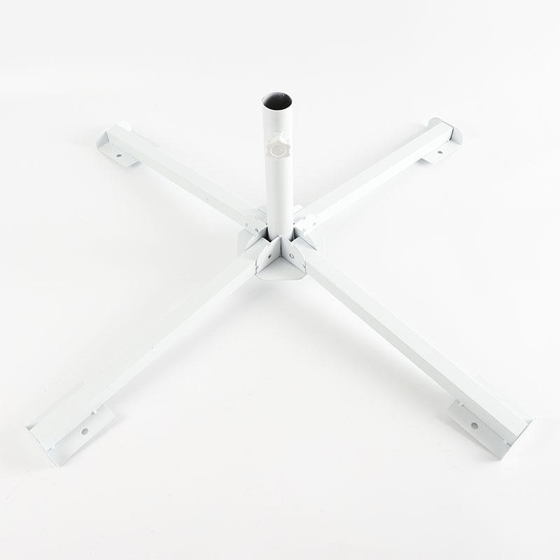 パラソルベース 十字型 折りたたみ式 アウトドア パラソルスタンド 日傘 支柱 鉄製 黒 白 角度調整可能