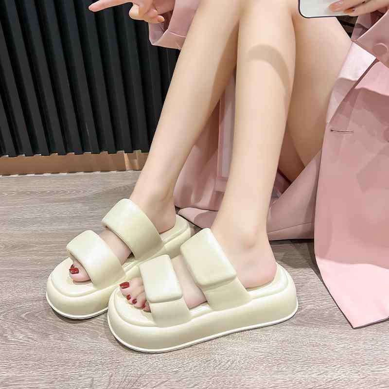 サンダル レディース 厚底 EVA 一文字型 ビーチ 普段使い リゾート シャワーサンダル 滑り止め 快適 婦人 女性 サンド ブラック パープル グリーン