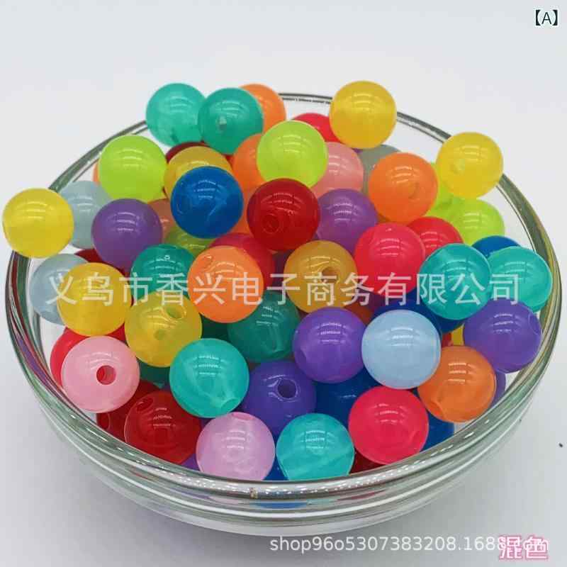 ビーズ アクリル製 キャンディカラー 丸玉 DIY手芸用品 ネックレス ブレスレット アクセサリーパーツ ..