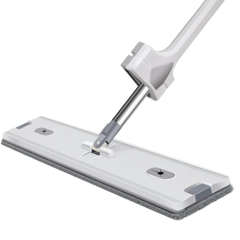 フロアモップ 45cm 大判 床掃除 モップ 水拭き 乾拭き 細繊維 ステンレス製(x30)