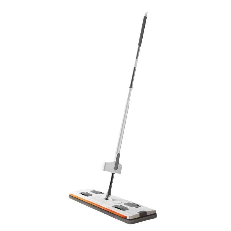 フロアモップ 床掃除 モップ 極細繊維 水拭き 乾拭き 両用 ステンレス(x5)