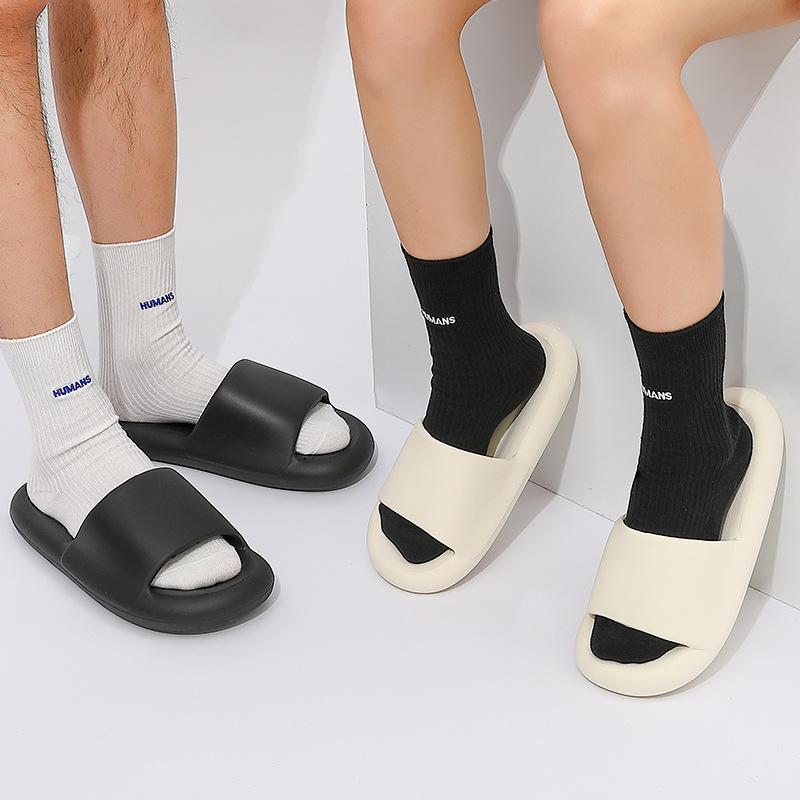 サンダル 男女兼用 EVA 厚底 防臭 滑り止め スリッパ シャワーサンダル ルームシューズ ホームサンダル 室内履き 米白 黒