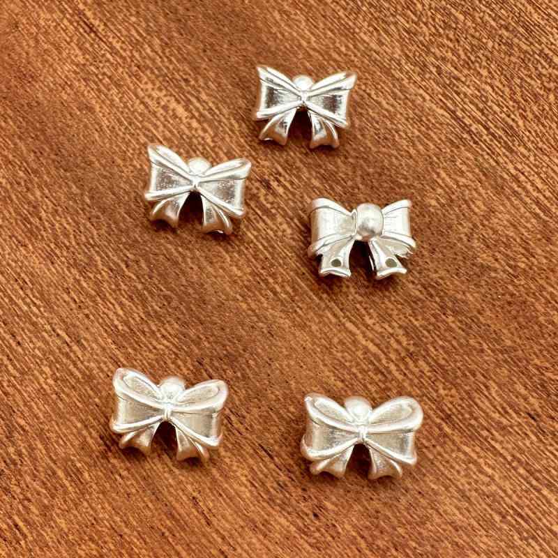 アクセサリーパーツ レディース シルバー999 バタフライ 蝶結び ビーズ DIY 手作り ブレスレット 縁起物