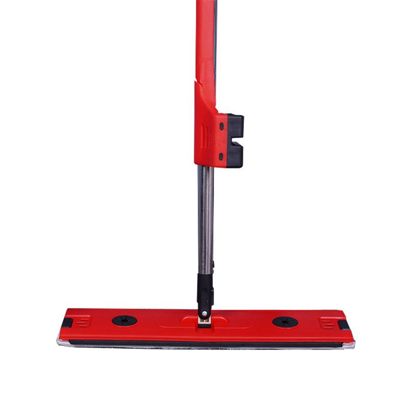 フロアモップ 45cm幅 水拭き 乾拭き 両用 スクイジー機能付き 洗剤投入可能 マイクロファイバー ステン..