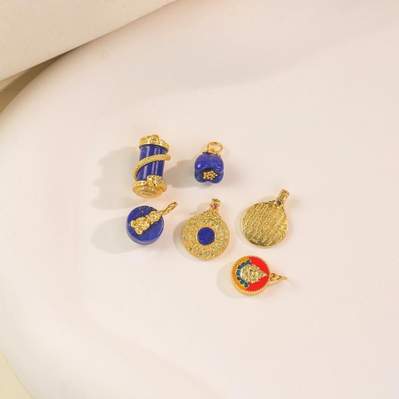 ペンダントトップ レディース S925銀製 青金石 ラピスラズリ ドロップ型 アクセサリー パーツ 電気メッ..