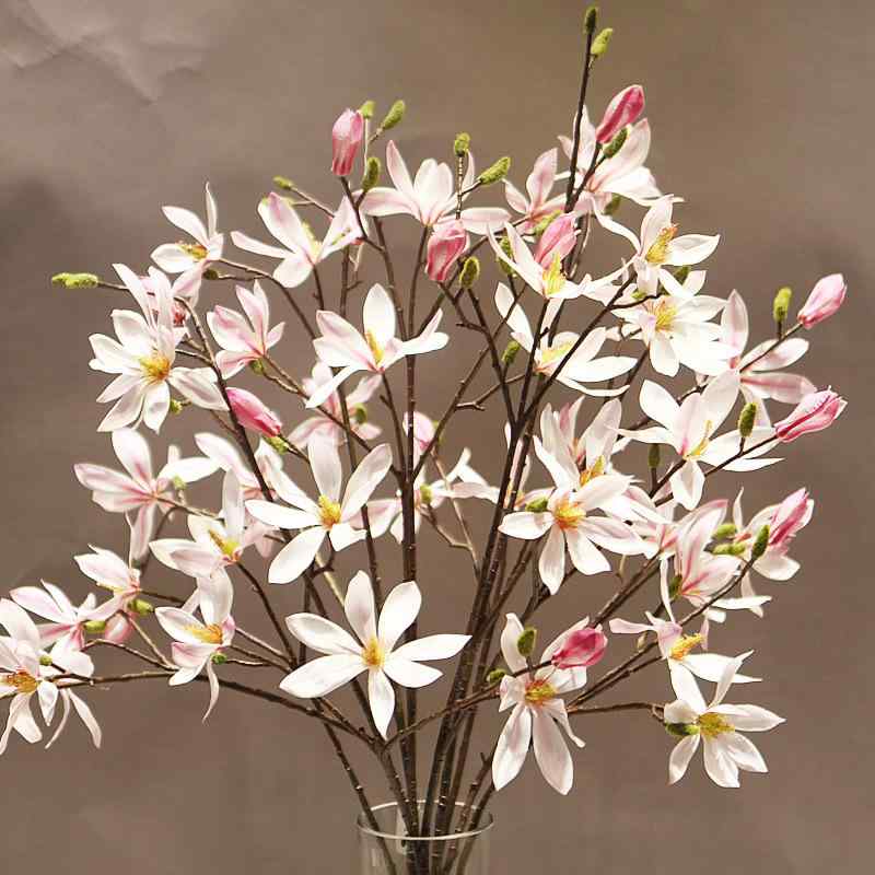 玉兰の造花 Magnolia 98cm 浅ピンク ピンクホワイト フラワー アレンジメント インテリア 空間演出 ブライダル 撮影用小物(x12)