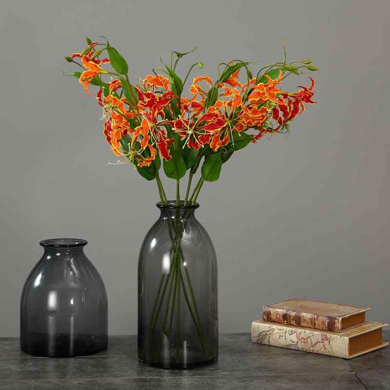 造花 アレンジメント インテリア 百合 ユリ 80cm ティーテーブル センターピース ディスプレイ 飾り オレンジ系 レッド系 ホワイト系 イエロー系(x6)