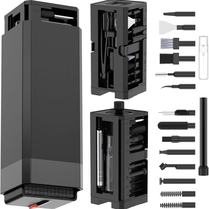 クリーニングキット レディース メンズ 兼用 スマホ パソコン カメラ 液晶画面 クリーナー OAブラシ 黒..