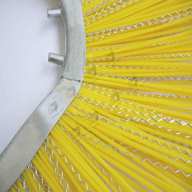 除雪ブラシ スイーパー用ブラシ アタッチメント ロータリー除雪機 PPブラシ 清掃 道路清掃 消耗品 黄色..