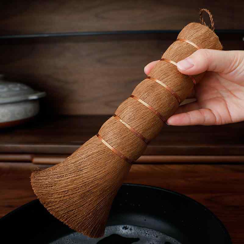 たわし ブラシ 棕櫚(しゅろ) 銅線 小鍋 大鍋 フライパン 焦げ付き IH対応 キッチン 掃除用品(x5)