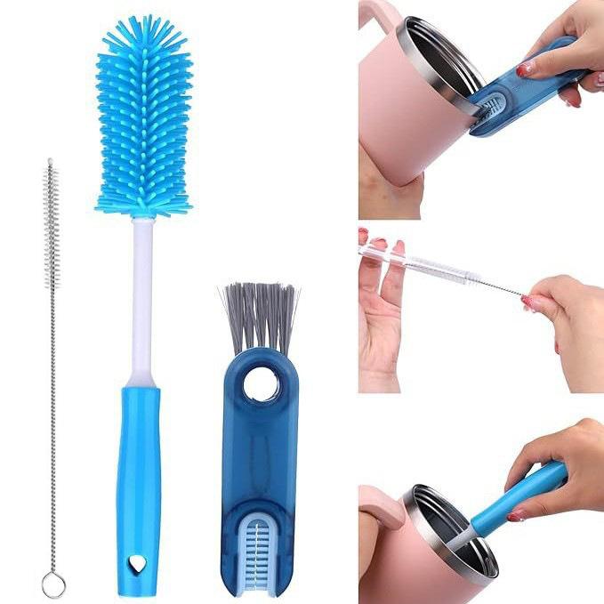 哺乳瓶ブラシ 哺乳瓶 乳首用 シリコン製 洗浄ブラシ カップ ストロー クリーナー 5点セット